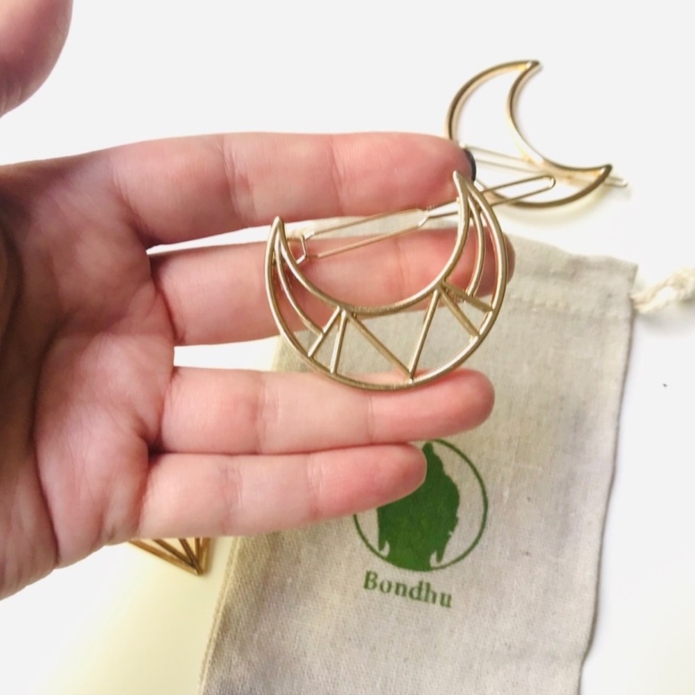 💝Boutique 🌙Tribal Horn Moon Barrette🌙